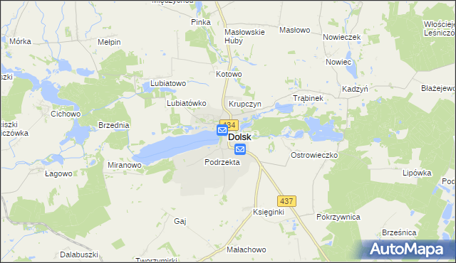 mapa Dolsk powiat śremski, Dolsk powiat śremski na mapie Targeo