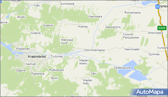 mapa Dominikanówka, Dominikanówka na mapie Targeo