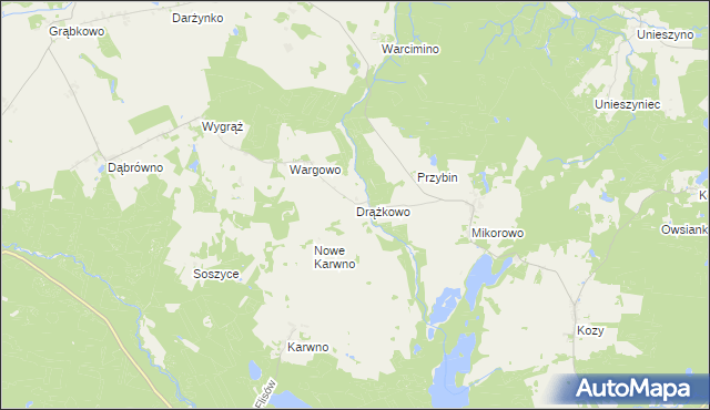 mapa Drążkowo, Drążkowo na mapie Targeo