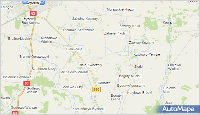 mapa Drewnowo-Gołyń, Drewnowo-Gołyń na mapie Targeo