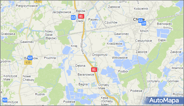 mapa Drogomyśl, Drogomyśl na mapie Targeo