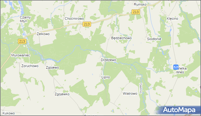 mapa Drzeżewo, Drzeżewo na mapie Targeo