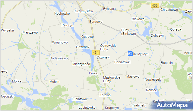 mapa Drzonek, Drzonek na mapie Targeo