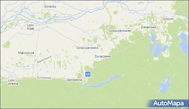 mapa Duraczewo, Duraczewo na mapie Targeo