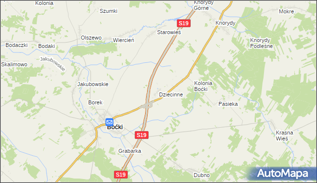 mapa Dziecinne, Dziecinne na mapie Targeo