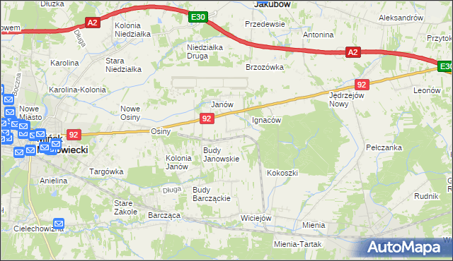 mapa Dziękowizna, Dziękowizna na mapie Targeo