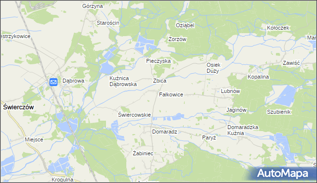 mapa Fałkowice gmina Pokój, Fałkowice gmina Pokój na mapie Targeo
