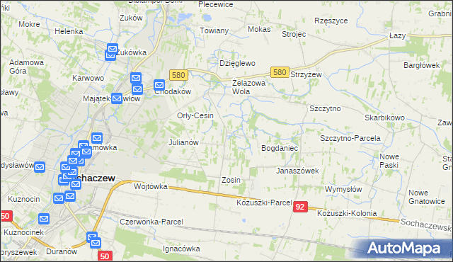 mapa Feliksów gmina Sochaczew, Feliksów gmina Sochaczew na mapie Targeo