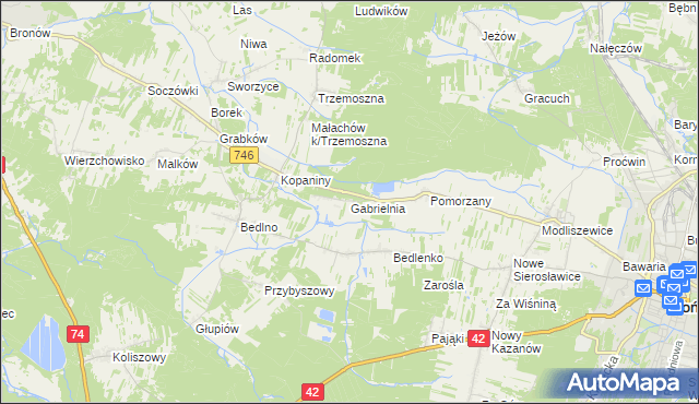 mapa Gabrielnia, Gabrielnia na mapie Targeo