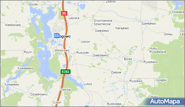 mapa Gałęzewko, Gałęzewko na mapie Targeo