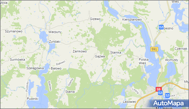 mapa Gązwa, Gązwa na mapie Targeo