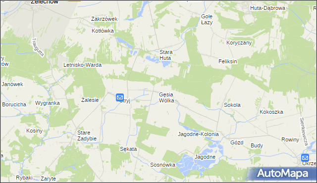 mapa Gęsia Wólka, Gęsia Wólka na mapie Targeo