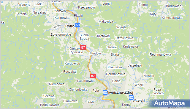 mapa Głębokie gmina Piwniczna-Zdrój, Głębokie gmina Piwniczna-Zdrój na mapie Targeo