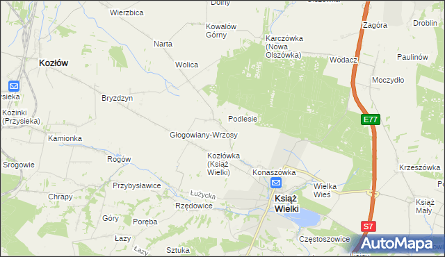 mapa Głogowiany-Stara Wieś, Głogowiany-Stara Wieś na mapie Targeo