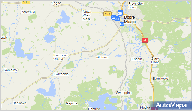 mapa Głotowo, Głotowo na mapie Targeo