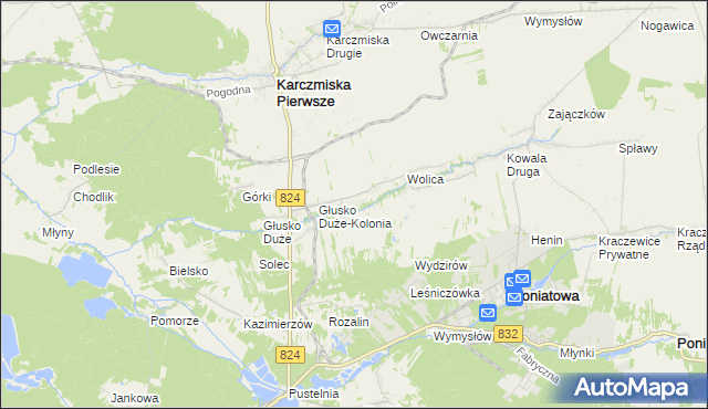 mapa Głusko Małe, Głusko Małe na mapie Targeo