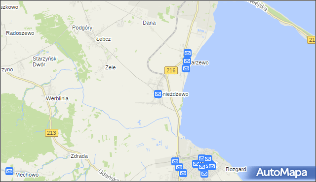 mapa Gnieżdżewo, Gnieżdżewo na mapie Targeo