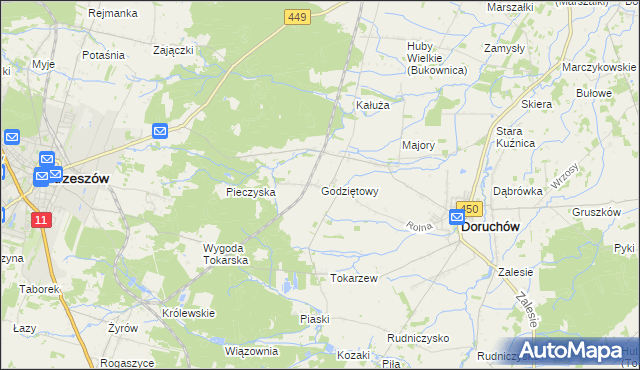 mapa Godziętowy, Godziętowy na mapie Targeo