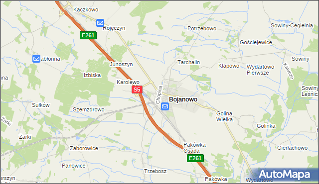 mapa Gołaszyn gmina Bojanowo, Gołaszyn gmina Bojanowo na mapie Targeo