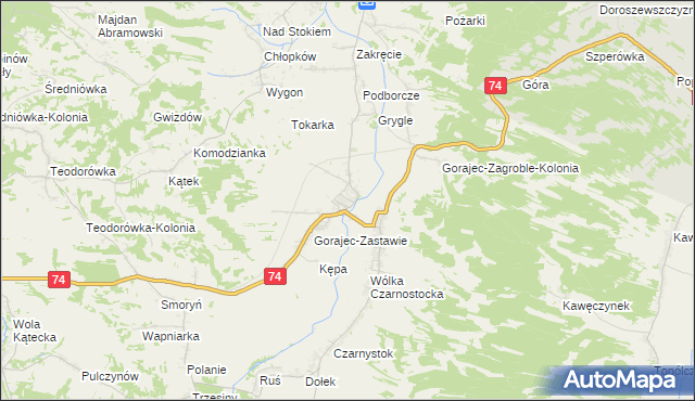 mapa Gorajec-Stara Wieś, Gorajec-Stara Wieś na mapie Targeo