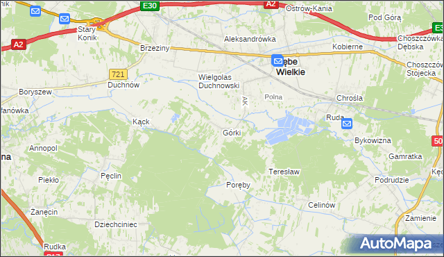 mapa Górki gmina Dębe Wielkie, Górki gmina Dębe Wielkie na mapie Targeo