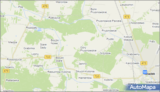 mapa Góry Prusinowskie, Góry Prusinowskie na mapie Targeo
