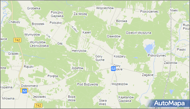 mapa Góry Suche, Góry Suche na mapie Targeo