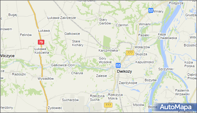 mapa Góry Wysokie, Góry Wysokie na mapie Targeo