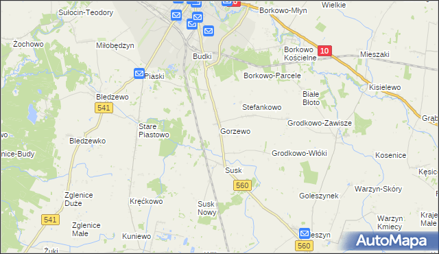 mapa Gorzewo gmina Sierpc, Gorzewo gmina Sierpc na mapie Targeo