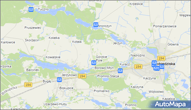 mapa Gorzkie Pole, Gorzkie Pole na mapie Targeo
