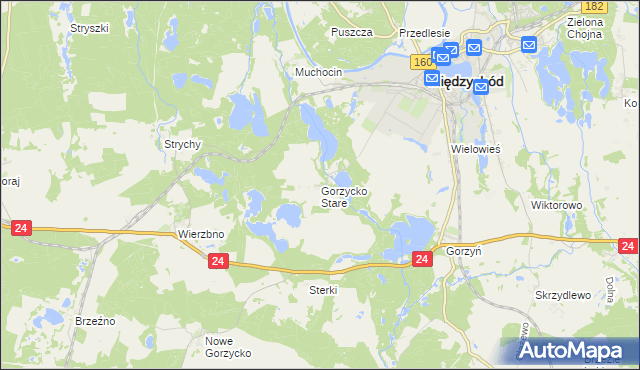 mapa Gorzycko Stare, Gorzycko Stare na mapie Targeo