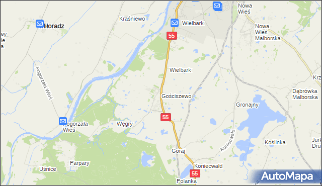 mapa Gościszewo, Gościszewo na mapie Targeo