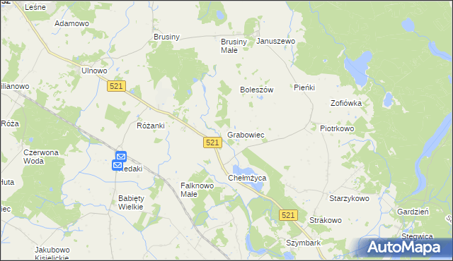 mapa Grabowiec gmina Susz, Grabowiec gmina Susz na mapie Targeo