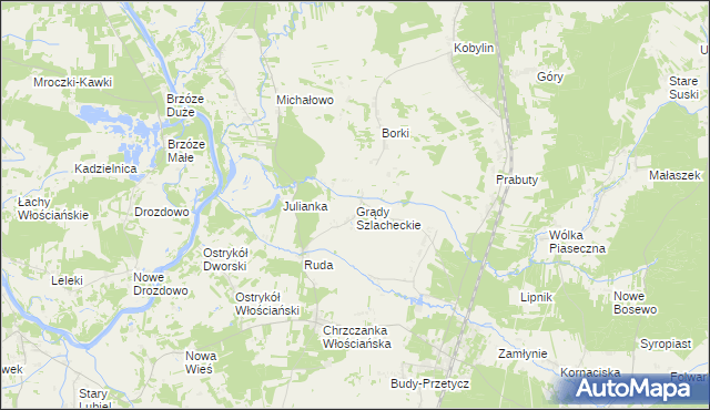 mapa Grądy Szlacheckie, Grądy Szlacheckie na mapie Targeo