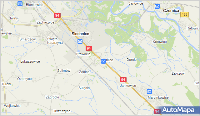 mapa Groblice, Groblice na mapie Targeo