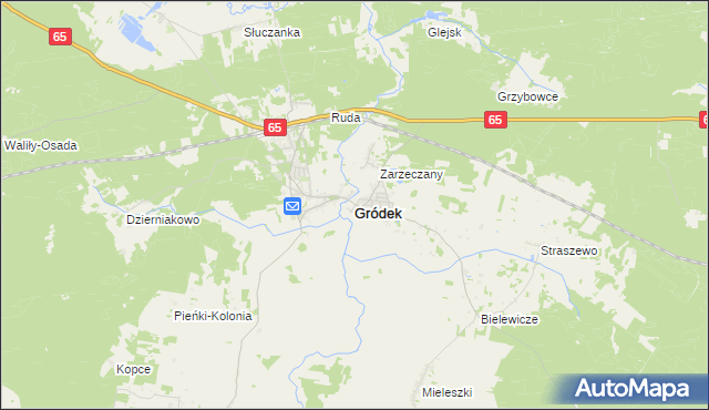 mapa Gródek powiat białostocki, Gródek powiat białostocki na mapie Targeo