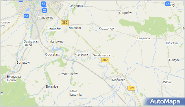 mapa Grodziszcze gmina Świdnica, Grodziszcze gmina Świdnica na mapie Targeo