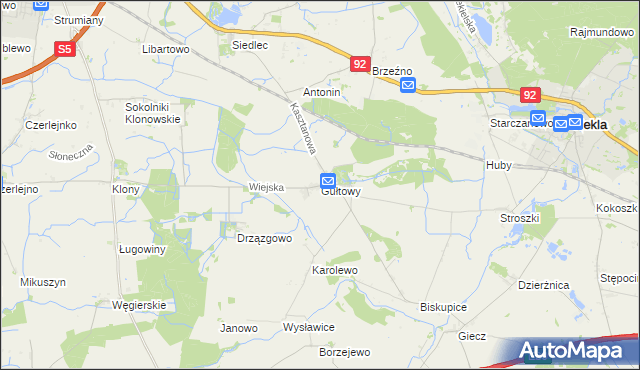 mapa Gułtowy, Gułtowy na mapie Targeo