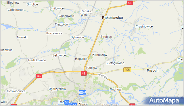 mapa Hanuszów, Hanuszów na mapie Targeo