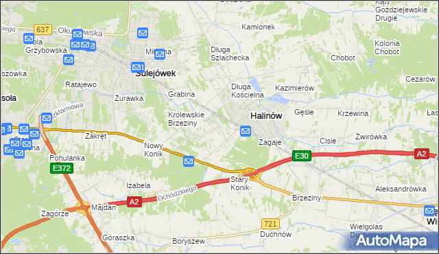 mapa Hipolitów gmina Halinów, Hipolitów gmina Halinów na mapie Targeo