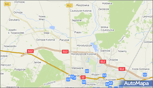 mapa Horodyszcze gmina Chełm, Horodyszcze gmina Chełm na mapie Targeo