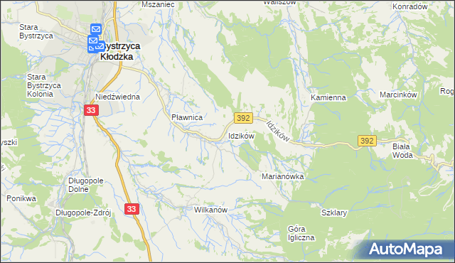 mapa Idzików, Idzików na mapie Targeo