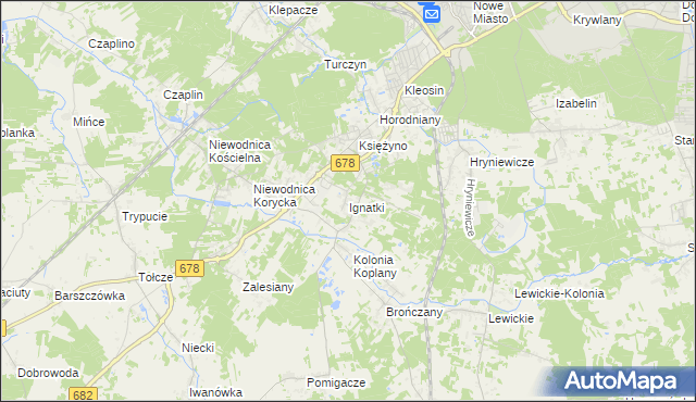 mapa Ignatki gmina Juchnowiec Kościelny, Ignatki gmina Juchnowiec Kościelny na mapie Targeo