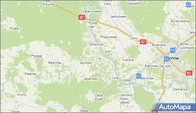 mapa Iły gmina Jadów, Iły gmina Jadów na mapie Targeo
