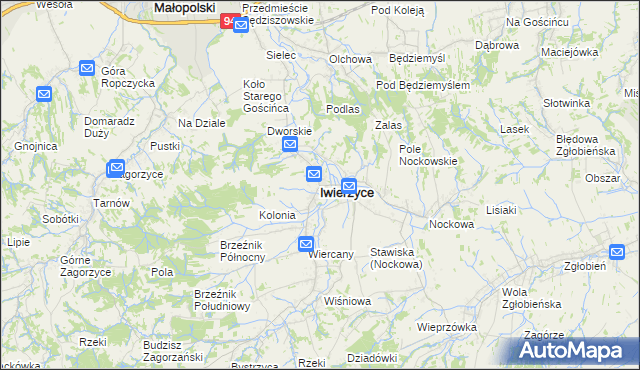 mapa Iwierzyce, Iwierzyce na mapie Targeo