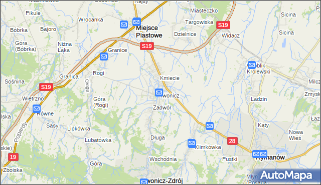 mapa Iwonicz, Iwonicz na mapie Targeo