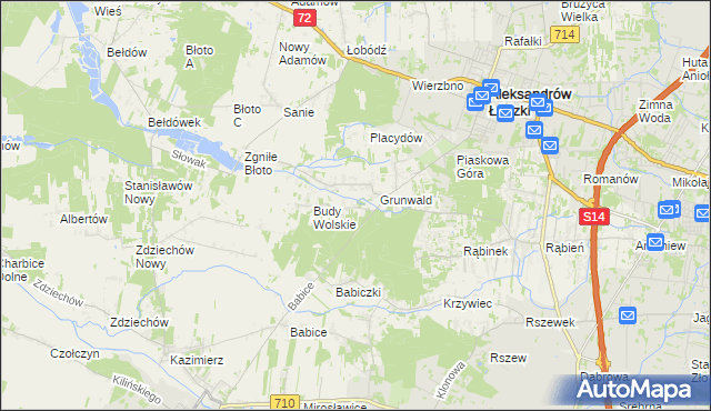 mapa Izabelin gmina Aleksandrów Łódzki, Izabelin gmina Aleksandrów Łódzki na mapie Targeo