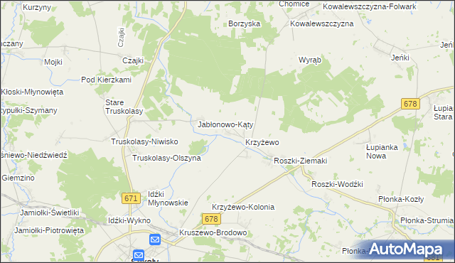 mapa Jabłonowo-Wypychy, Jabłonowo-Wypychy na mapie Targeo