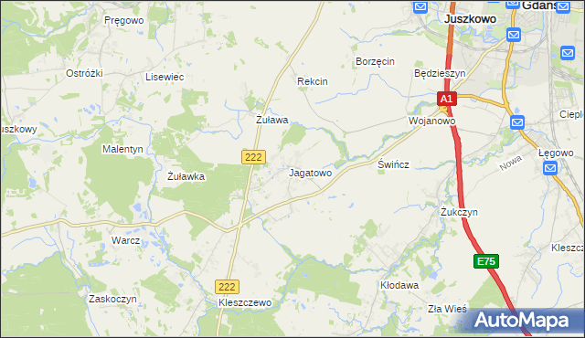 mapa Jagatowo, Jagatowo na mapie Targeo