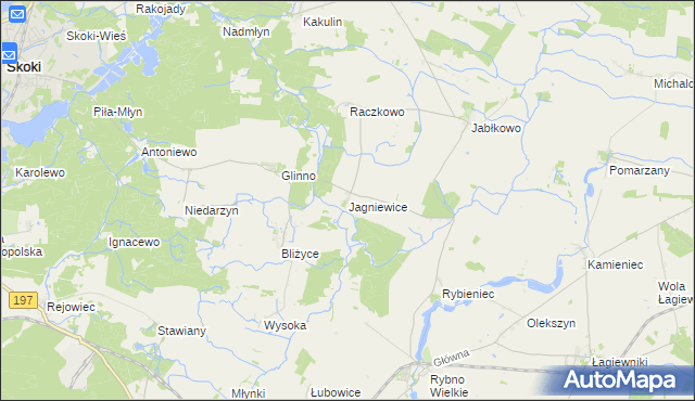 mapa Jagniewice, Jagniewice na mapie Targeo